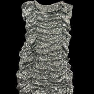 Limited Edition Zara Silver Sequined Mini Dress